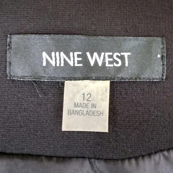 Nine West Womens Blazer Size 12 Black Fitted Career Jacket Business Chic Office - Picture 4 of 12